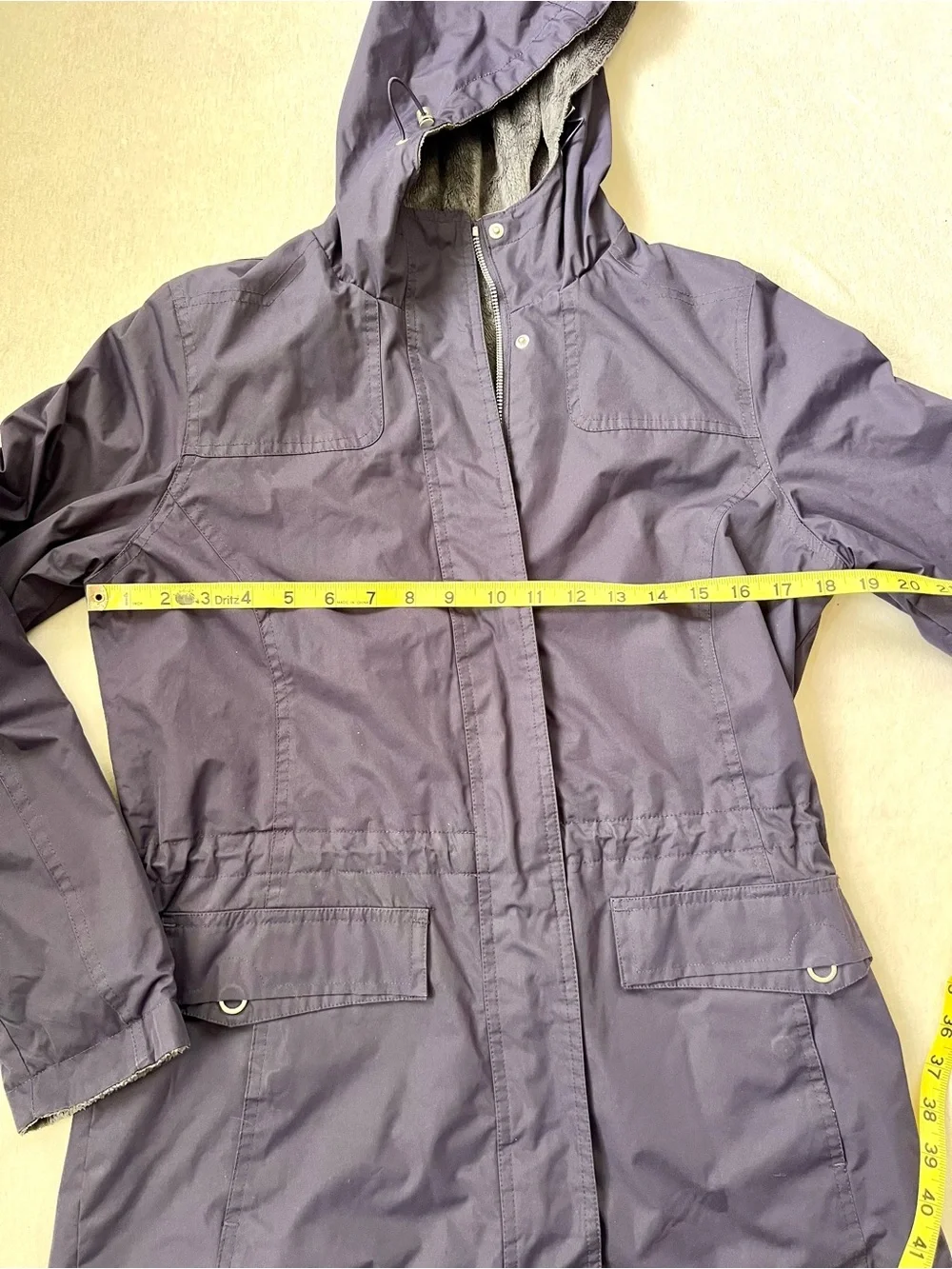 Free Country Navy Hooded Super Soft Lining Utility Jacket with Drawstring Waist